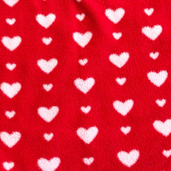 Leveret Hearts Valentines Fleece 2 Pc Pajamas PJ Set Big Girls Fits Size 8 - Picture 6 of 8